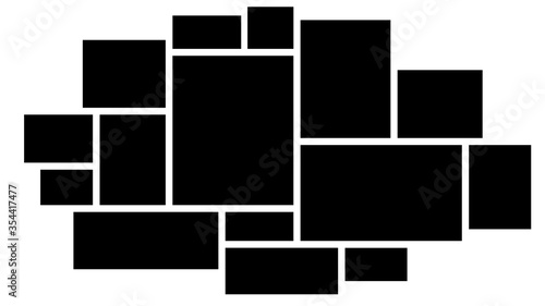 Templates collage 15 frame photos.Template of moodboard. Vector illustration.