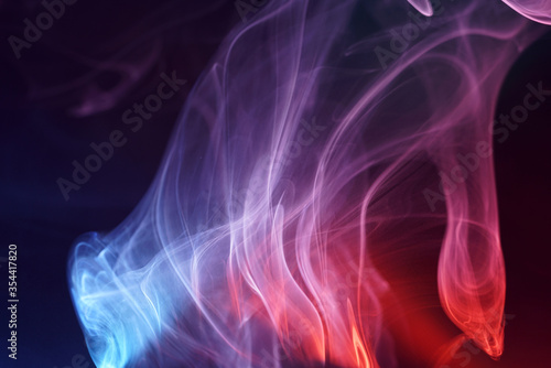 Smoke with different colors Photographed in the studio with colorful flash light