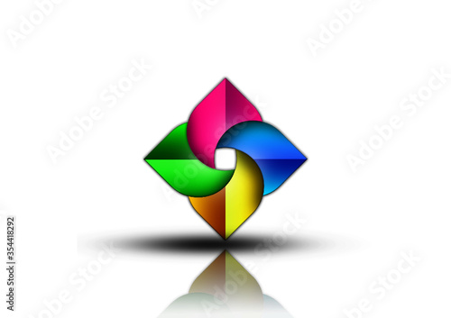 colorful pinwheel isolated on white background, Logo Symbol