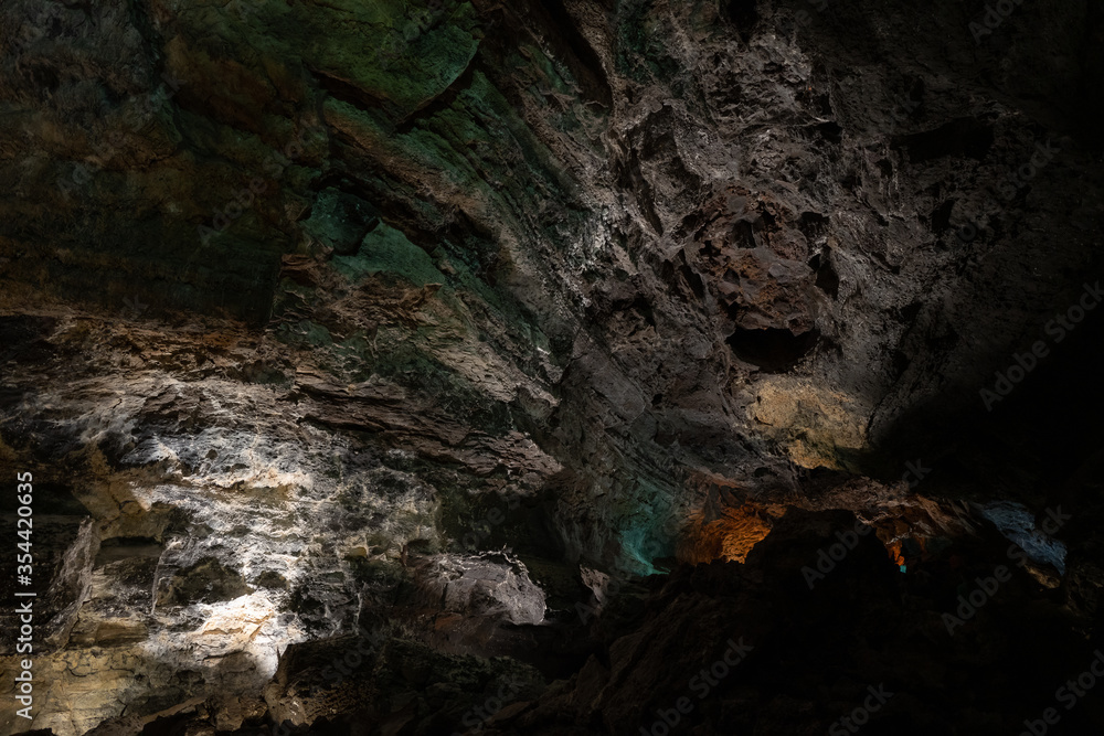 Cueva de los Verdes, Green Cave in Lanzarote. Canary Islands.
