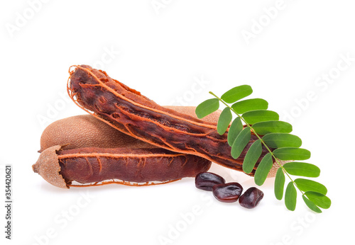 Sweet tamarind isolated on white background