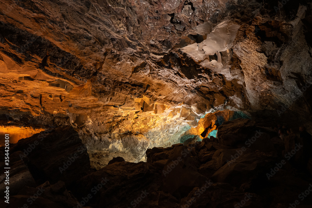 Cueva de los Verdes, Green Cave in Lanzarote. Canary Islands. Cueva de los Verdes, Green Cave in Lanzarote. Canary Islands.