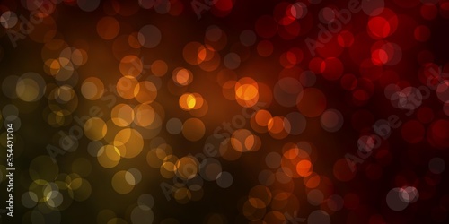 Dark Green, Yellow vector layout with circle shapes. Abstract decorative design in gradient style with bubbles. Pattern for wallpapers, curtains.