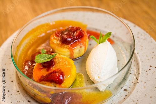 cheesecakes for breakfast in a restaurant photo