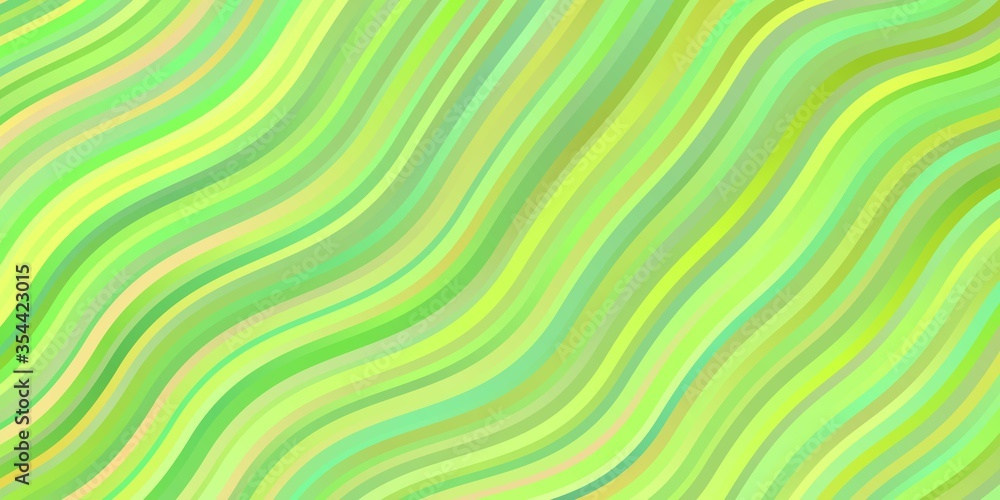 Light Green vector texture with wry lines. Abstract gradient illustration with wry lines. Template for your UI design.