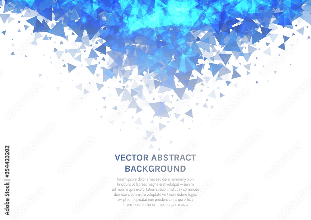 Vector abstract background with a texture of triangles. Geometric dance of figures in the air.