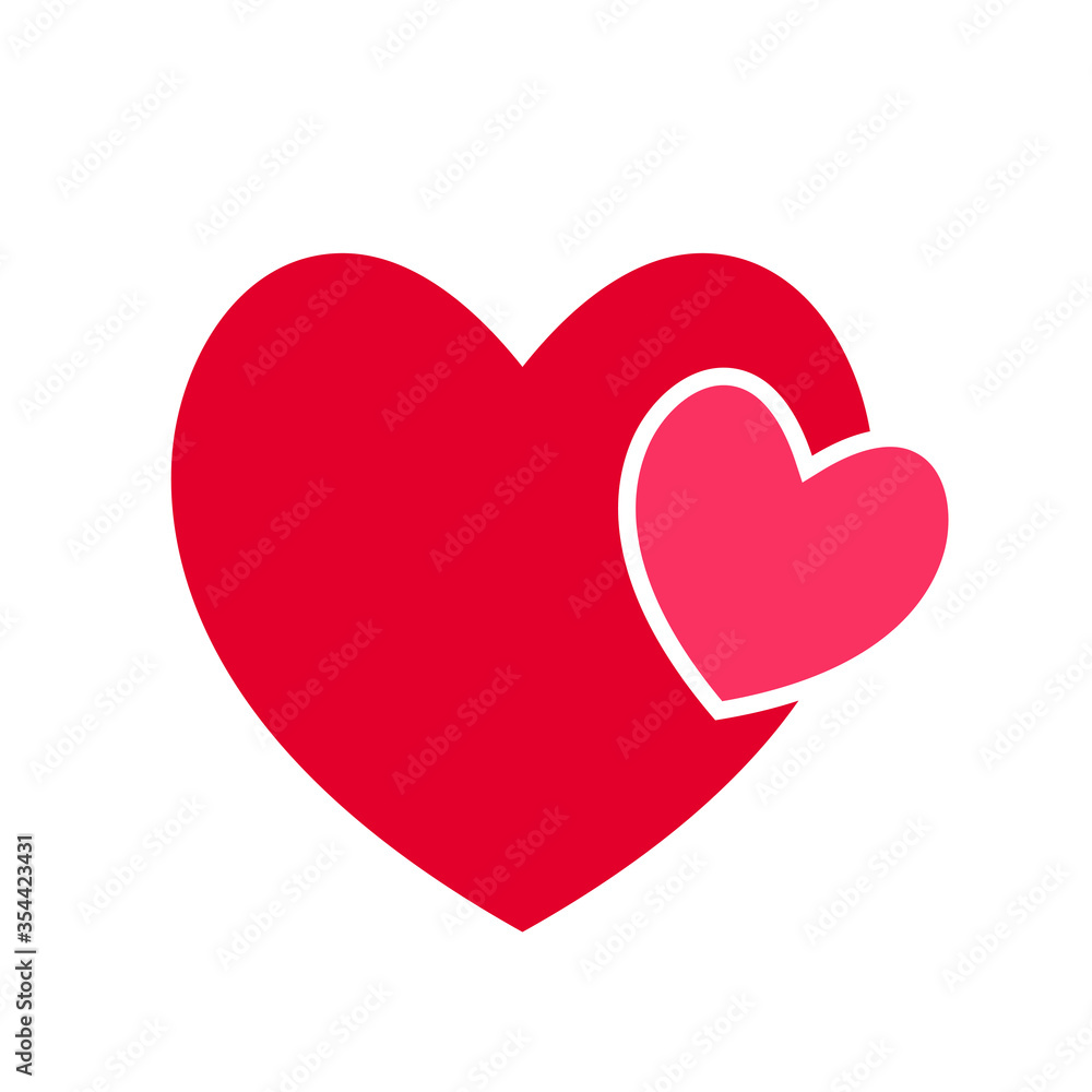 Love heart icon. Loving hearts, red like and lovely romance outline symbol. Valentine lovely passion hearted emotional drawn or valentines day loving postcards vector isolated icon