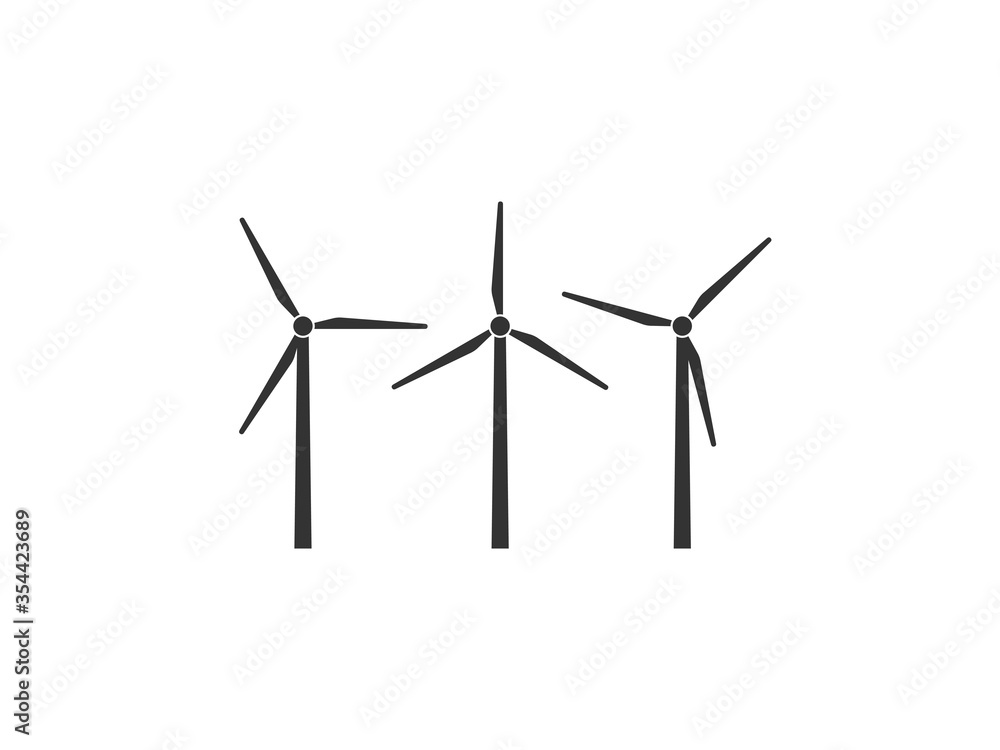 Wind energy, wind turbine icon. Vector illustration, flat design.