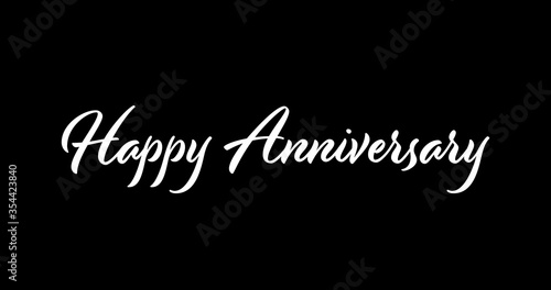 Happy Anniversary Script Text on a Black Background