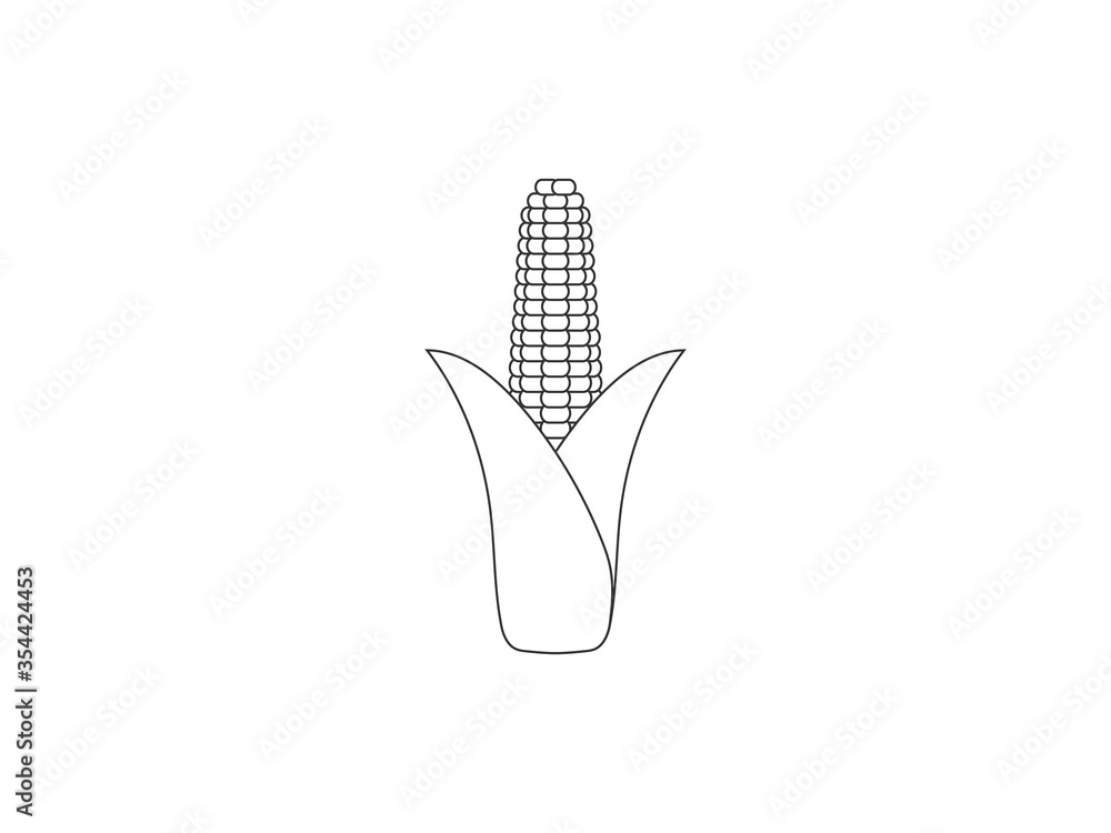 Corn, breakfast, food. Vector illustration, flat design. Corn, breakfast, food. Vector illustration, flat design.