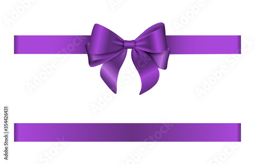 violet bow and ribbon