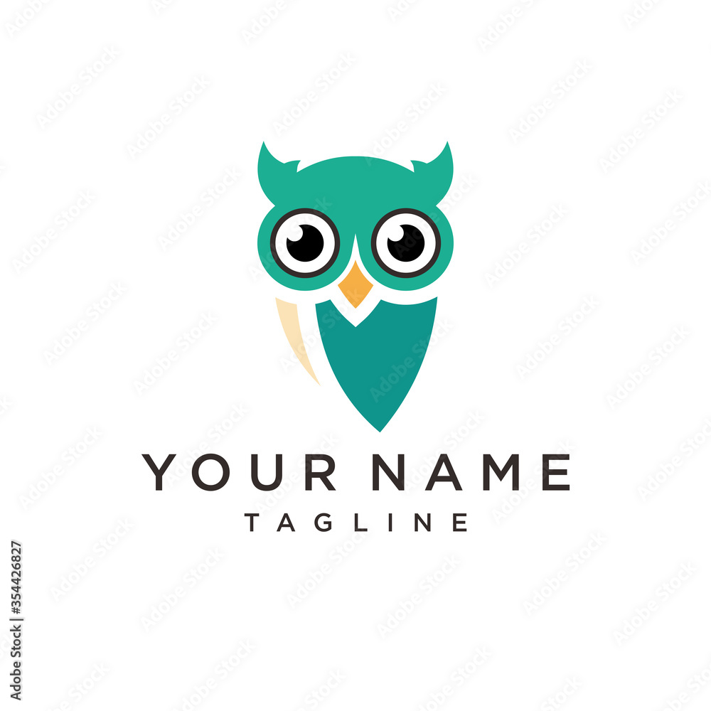 Obraz premium Owl bird simple logo template design. Smart Education logo with Owl Symbol.