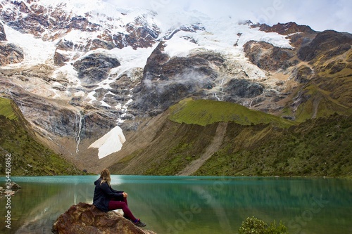 The amazing view of the Humantay Lake near Cusco in Peru, South America  photo