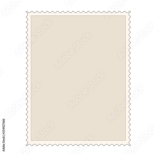 Postage stamp template. Blank rectangle and square postage stamp. Stock vector illustration