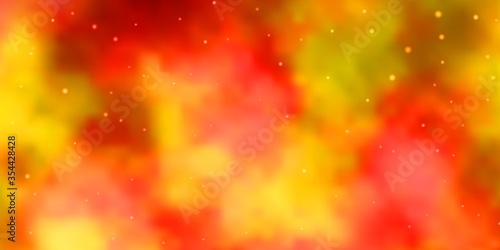 Light Orange vector background with small and big stars. Colorful illustration in abstract style with gradient stars. Pattern for new year ad  booklets.