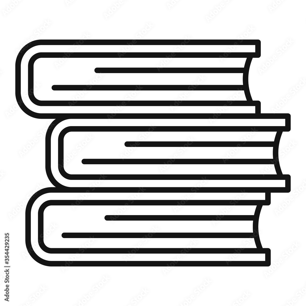 University book stack icon. Outline university book stack vector icon for web design isolated on white background University book stack icon. Outline university book stack vector icon for web design isolated on white background