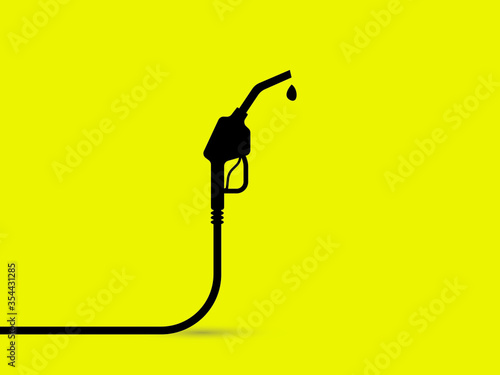 Photo petrol pump graphic design template with yellow background trendy design