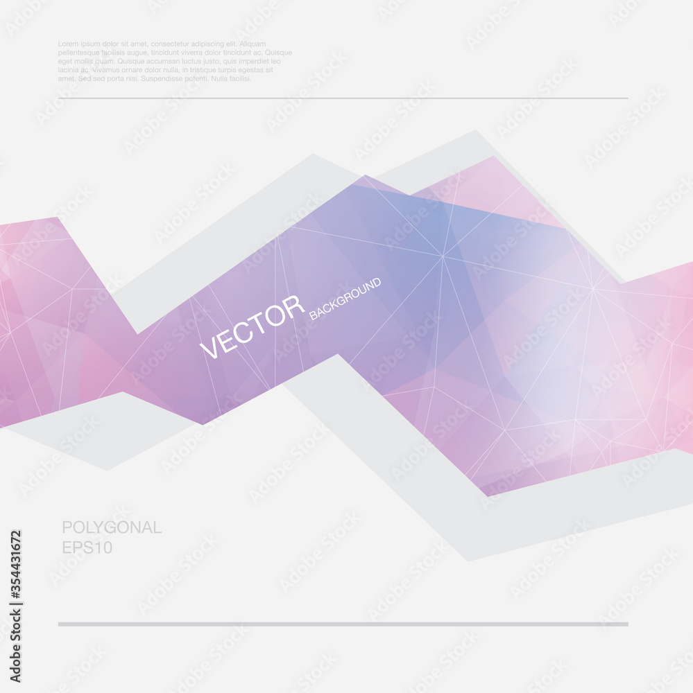 Fototapeta premium Vector abstract geometric background, header, layout, cover