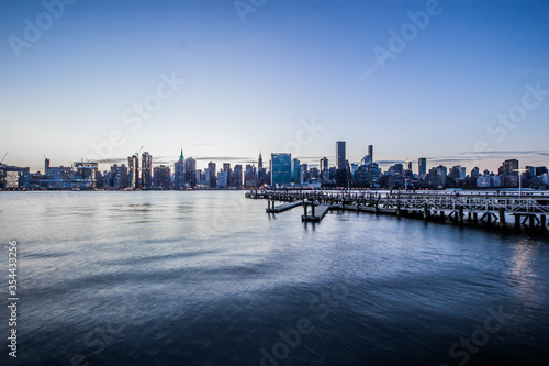New York City view over water 