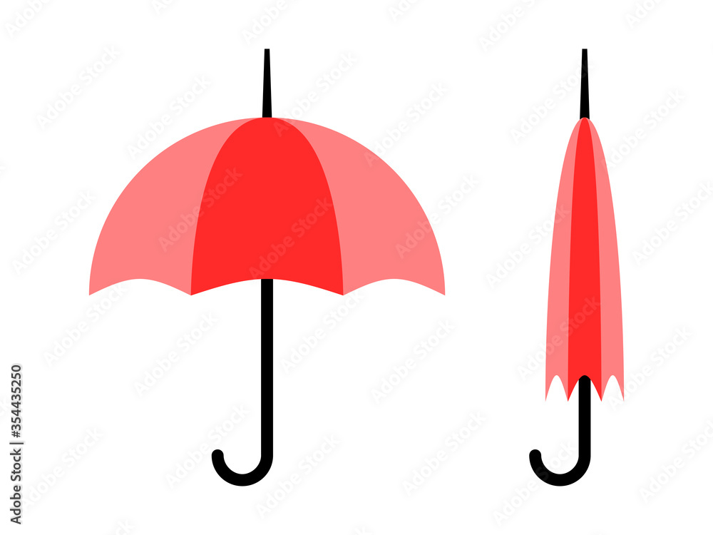 Simple Open and Closed Umbrella Icons. Vector Image. Simple Open and Closed Umbrella Icons. Vector Image.