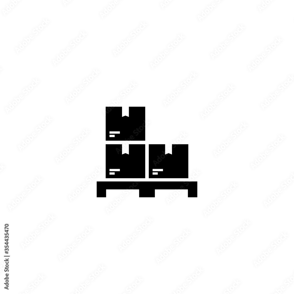 warehouse icon isolated on white. Store, parcel, storage pallet. Delivery box, package service, transportation, container. warehouse icon isolated on white. Store, parcel, storage pallet. Delivery box, package service, transportation, container.