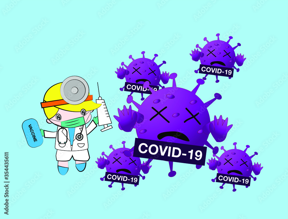 Illustration vector graphic cartoon character of corona. Good to use as health care and medical graphic asset. Illustration vector graphic cartoon character of corona. Good to use as health care and medical graphic asset.