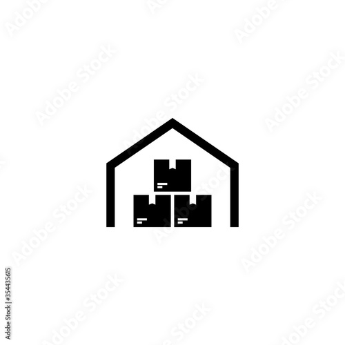 warehouse icon isolated on white. Store, parcel, storage.