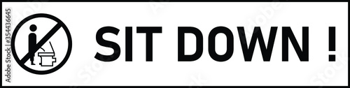 Sit down toilet warning sign vector