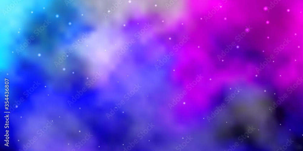 Dark Pink, Blue vector layout with bright stars. Colorful illustration with abstract gradient stars. Theme for cell phones.