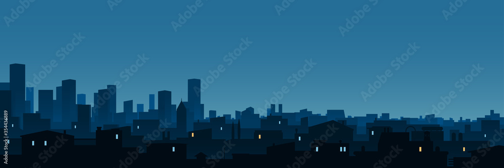 Night Urban Background Banner