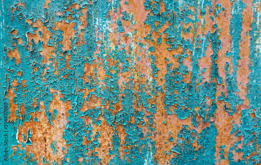 The rust on the steel plate