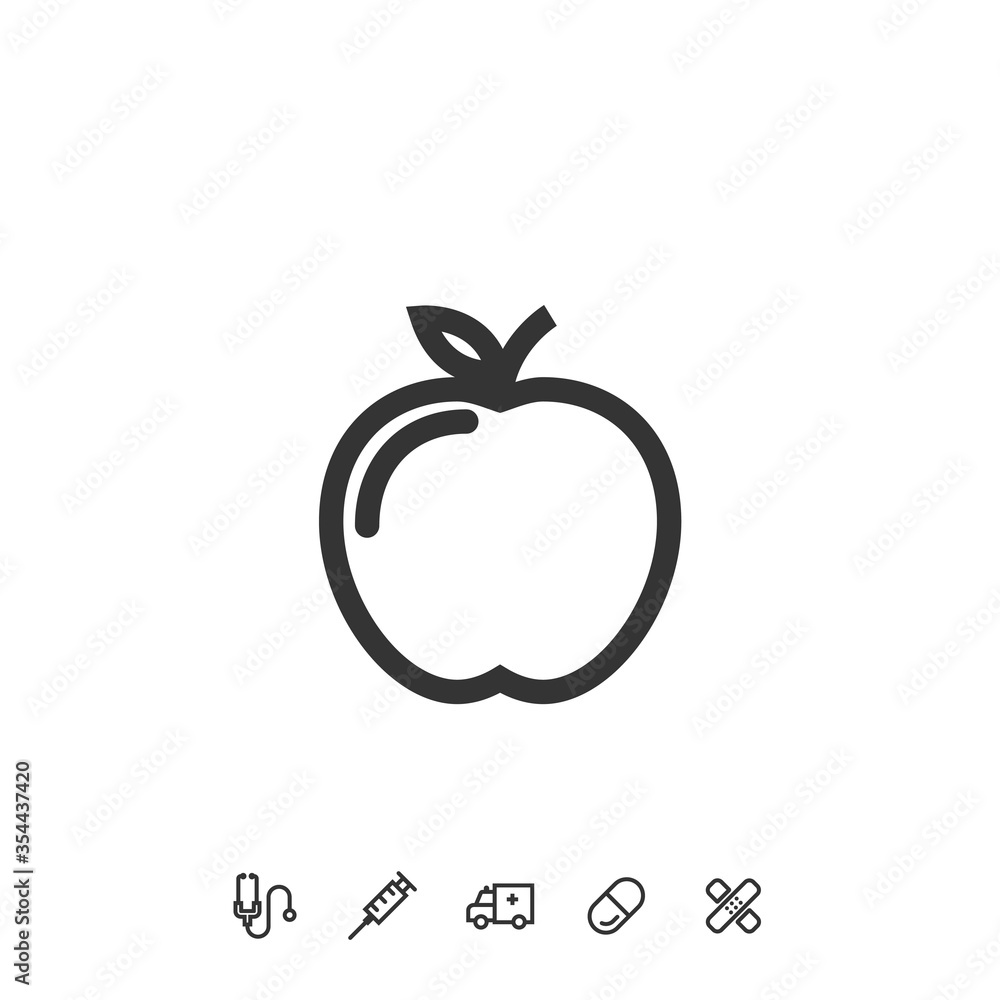 apple fruit vector icon fresh food apple fruit vector icon fresh food