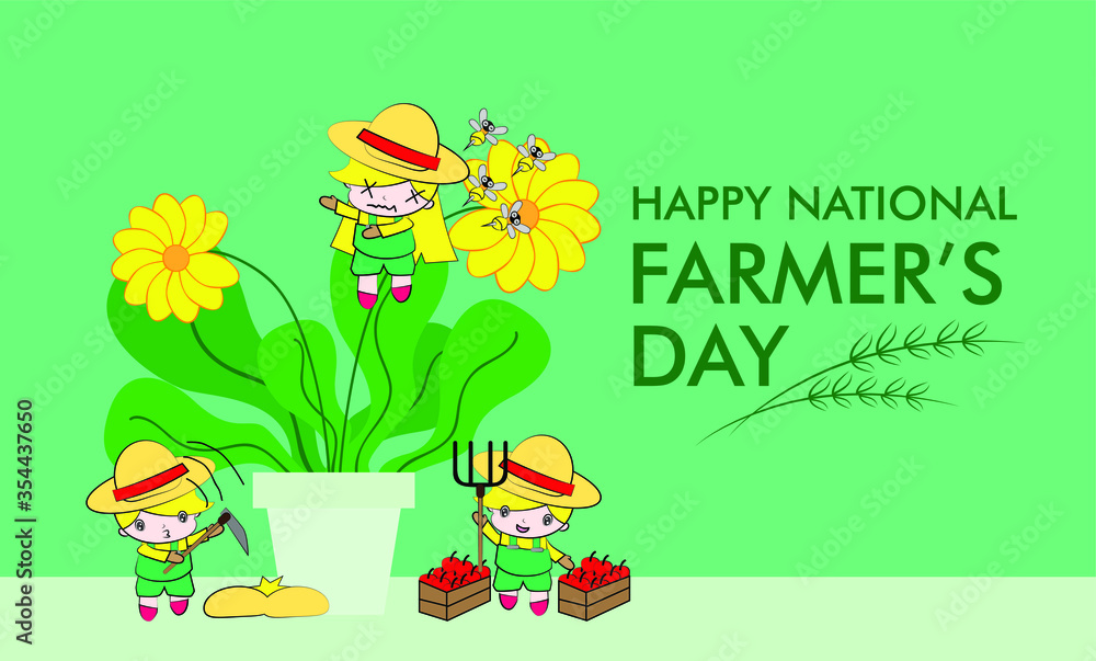 happy national farmers day background, vector illustration of the ...