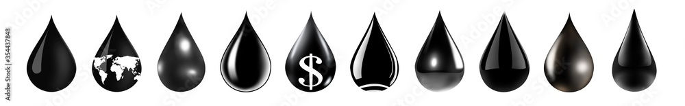 Oil industry concept with drop of oil. 3D Illustration Oil industry concept with drop of oil. 3D Illustration