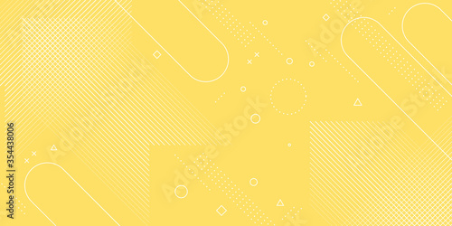 Modern abstract background with pastel yellow memphis elements and retro-themed posters, banners and website landing pages.