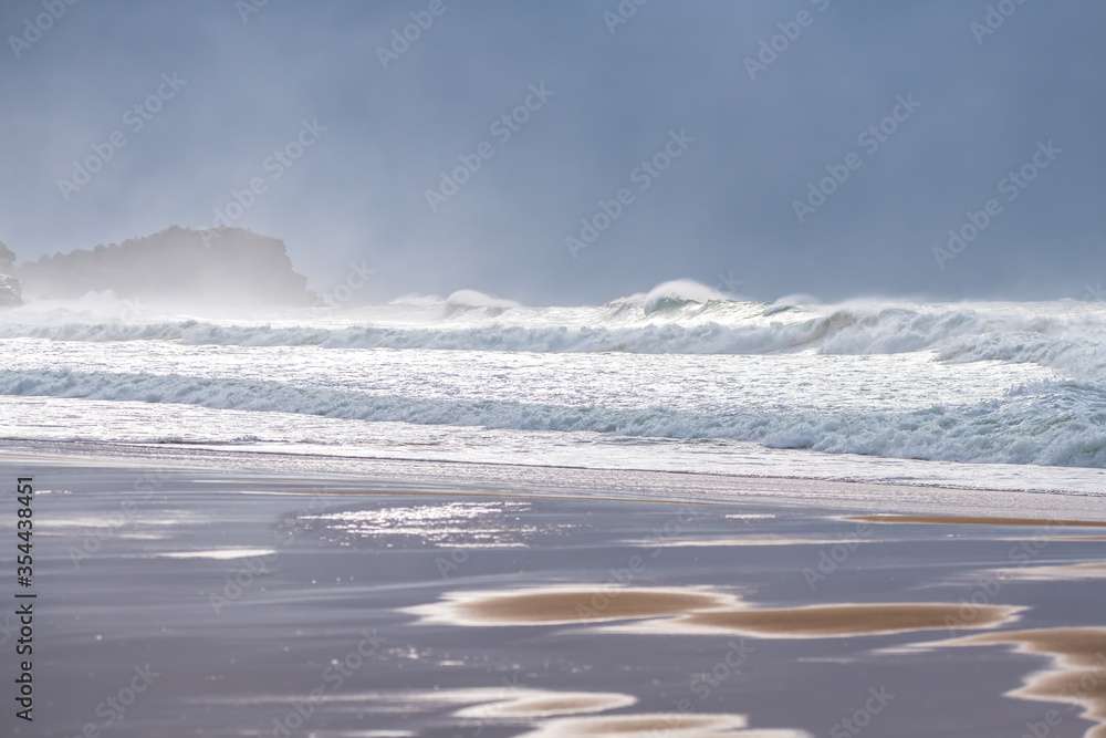 Southerly Swell at the Seaside in the storm light