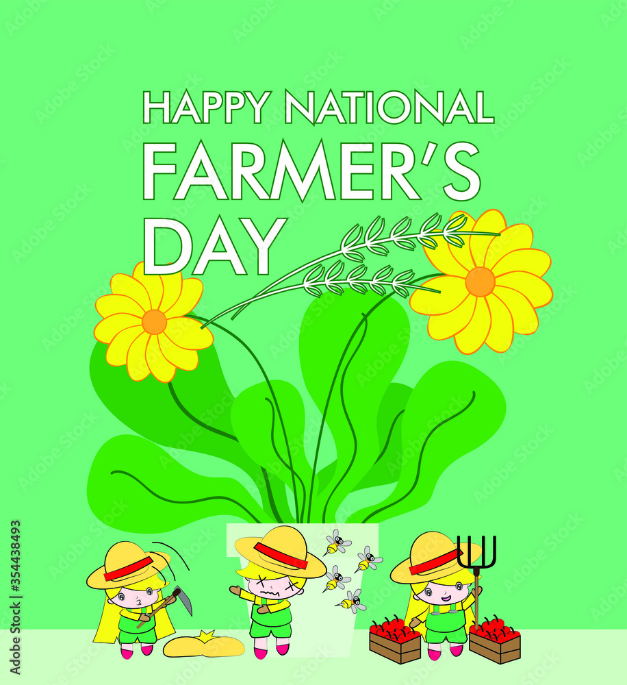 happy national farmers day background, vector illustration of the ...