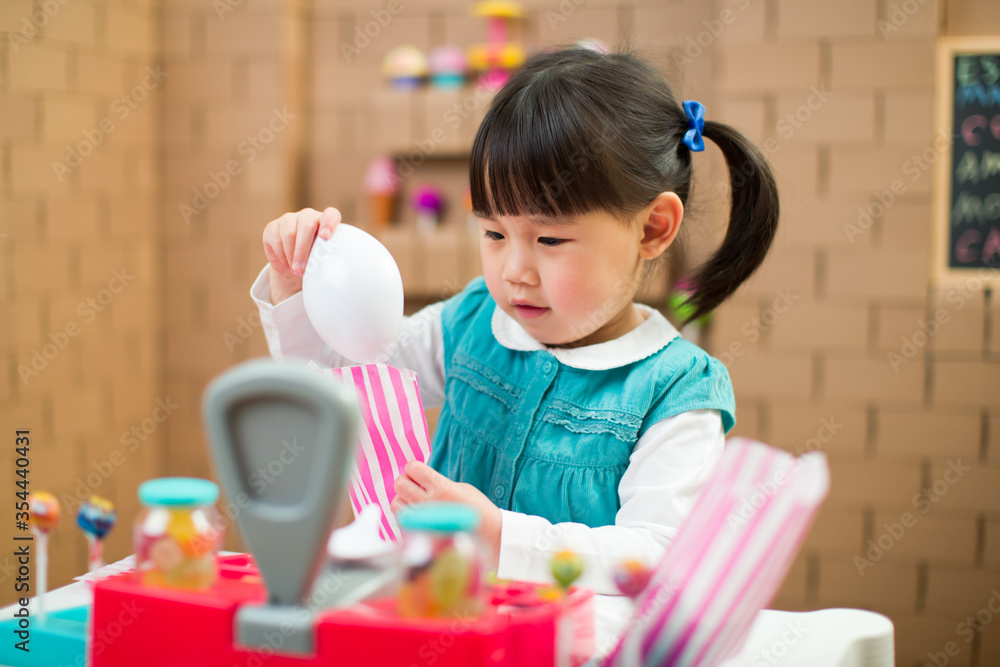 toddler girl pretend play sweet shop keeper at home toddler girl pretend play sweet shop keeper at home