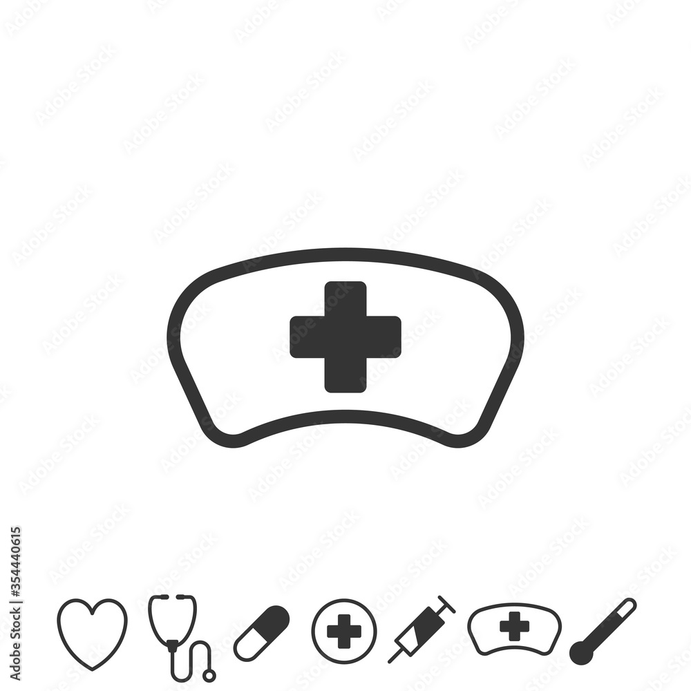 Fototapeta premium nurse hat vector icon uniform