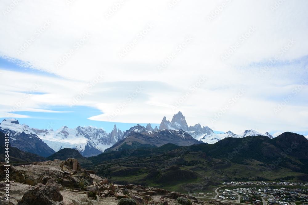Vista del Monte Fitz Roy en El Chaltén, Argentina