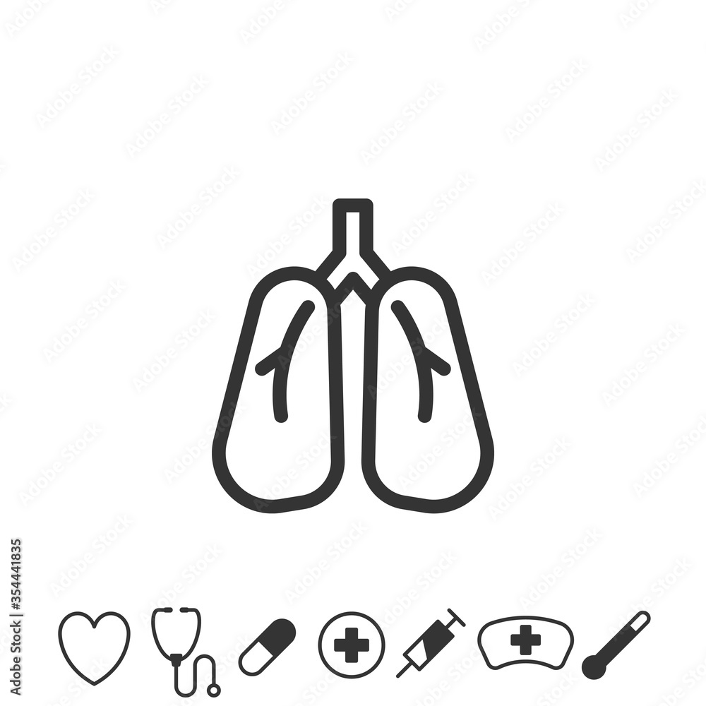 lungs vector icon respiratory system lungs vector icon respiratory system