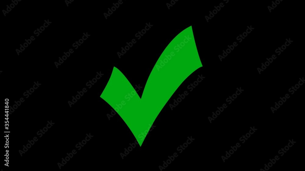 animation of checkmark icon. 4k video on green background Check,tick; yes; vote animation of checkmark icon. 4k video on green background Check,tick; yes; vote