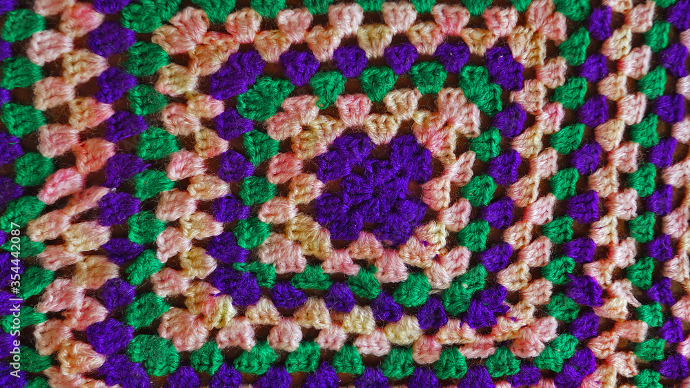 Textura de mantel tejido en varios colores