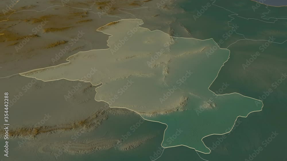 Sidi Bou Zid, governorate with its capital, zoomed and extruded on the relief map of Tunisia in the conformal Stereographic projection. Animation 3D Sidi Bou Zid, governorate with its capital, zoomed and extruded on the relief map of Tunisia in the conformal Stereographic projection. Animation 3D