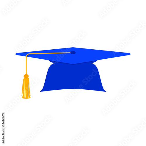 Graduation Cap Vector, Graduation Hat and Gown, College Commencement Hat Icon Illustration Background.