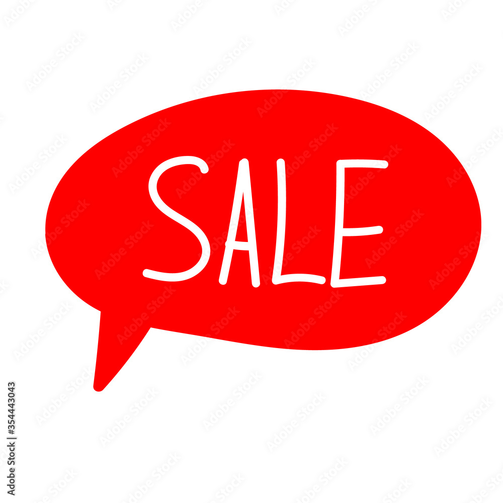 Hand draw bubble talk phrases. Online chat cloud with word comment information SALE. Vector stock illustration isolated on white background Hand draw bubble talk phrases. Online chat cloud with word comment information SALE. Vector stock illustration isolated on white background