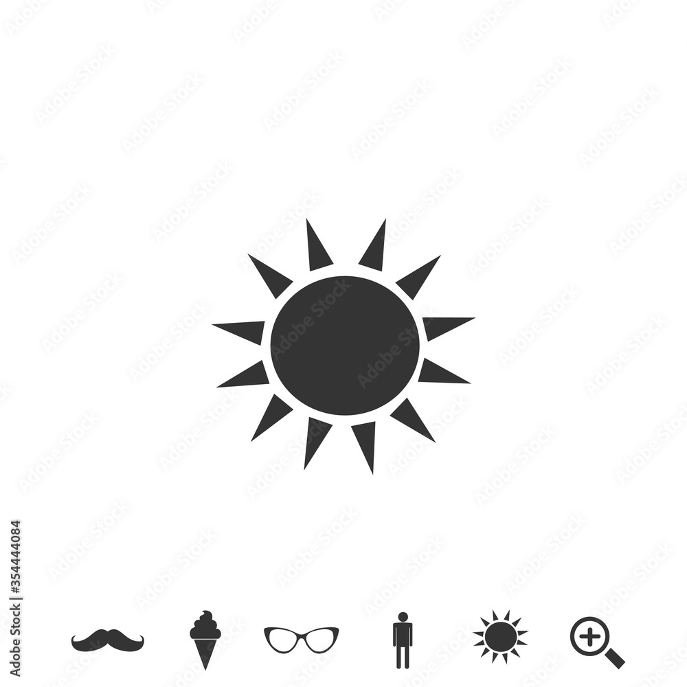 sun solar vector icon heat for energy