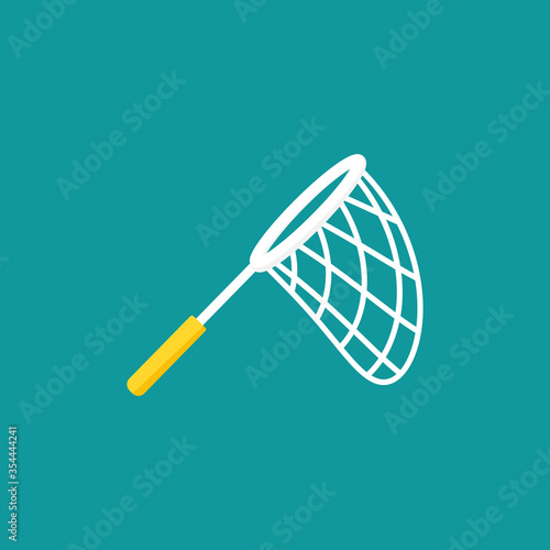 Butterfly net with stars. Catch, hunt, chase symbol. Achieve goals or dreams creative concept.