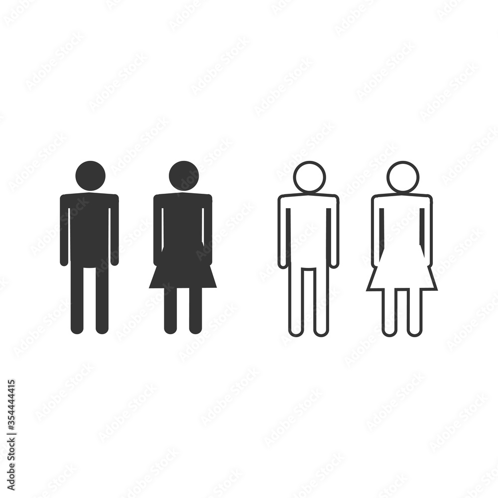 toilet man and woman vector icon toilet man and woman vector icon