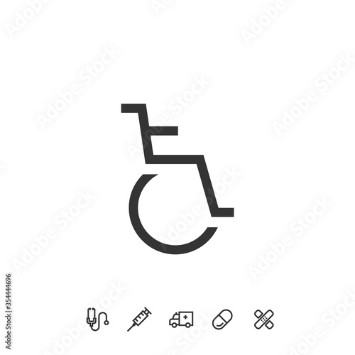 wheelchair disabled vector icon illustration handicap